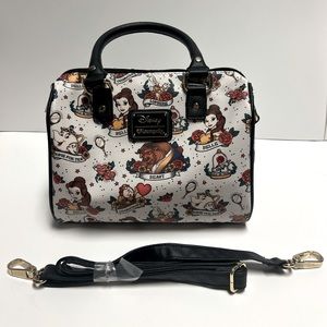 RARE Disney Loungefly Beauty and the Beast Tattoo small duffel bag.